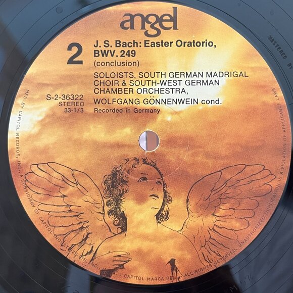 Bach Easter Oratorio BWV.249 LP Wolfgang Gonnenwein LP Angel S-1-36322 Germany - Picture 5 of 9